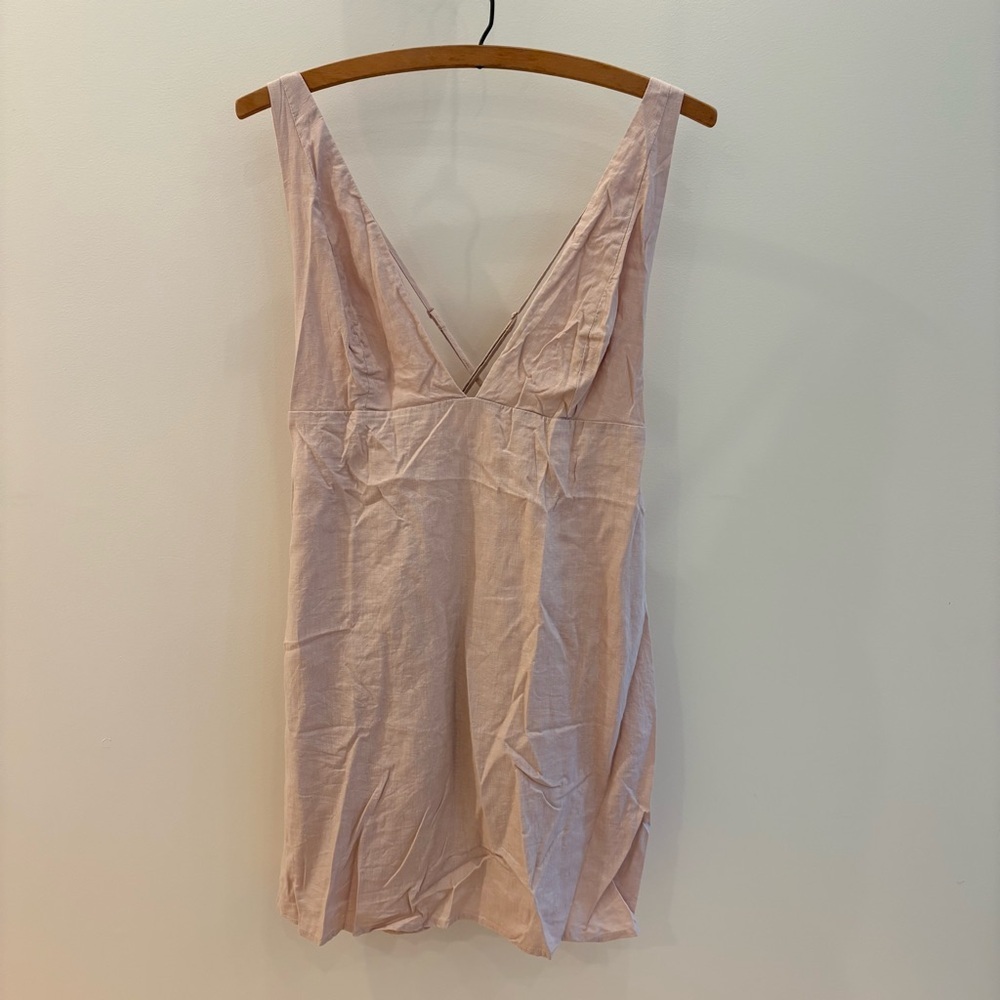 Urban Outfitters Pale Pink Deep V Dress